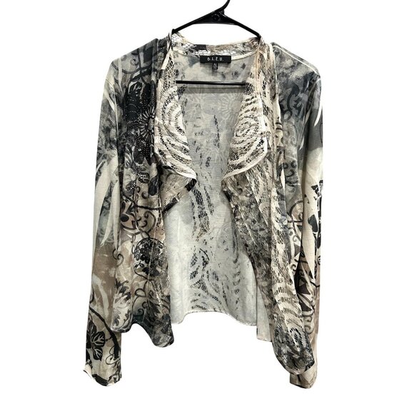 B.L.E.U. Womens Floral Print Open Front Cardigan Sweater Sz XL - Picture 1 of 9